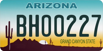 AZ license plate BHO0227
