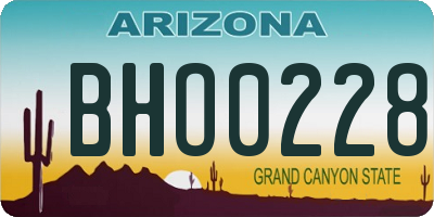 AZ license plate BHO0228