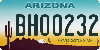 AZ license plate BHO0232