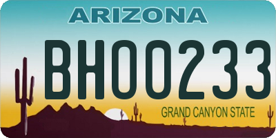 AZ license plate BHO0233