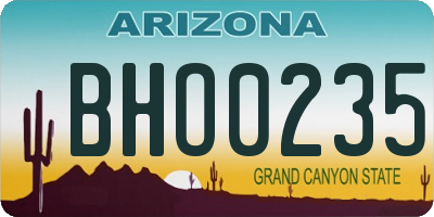 AZ license plate BHO0235