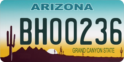 AZ license plate BHO0236