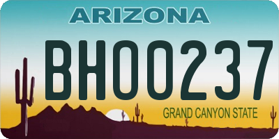 AZ license plate BHO0237