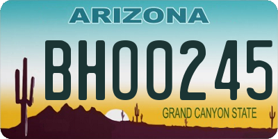 AZ license plate BHO0245