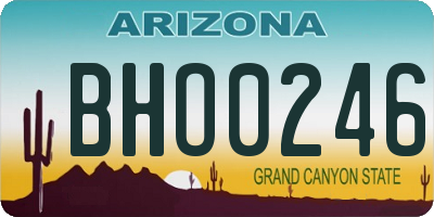 AZ license plate BHO0246