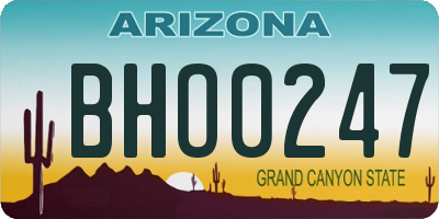 AZ license plate BHO0247