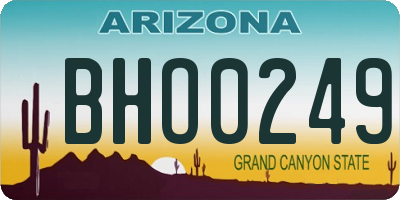 AZ license plate BHO0249