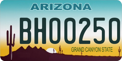 AZ license plate BHO0250