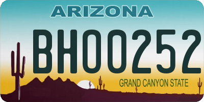 AZ license plate BHO0252