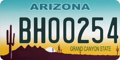 AZ license plate BHO0254