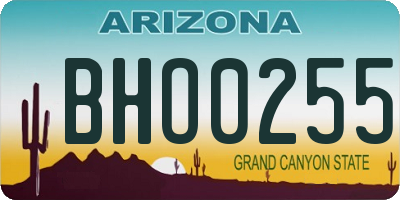 AZ license plate BHO0255