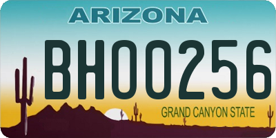 AZ license plate BHO0256