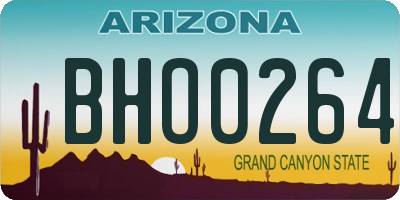 AZ license plate BHO0264