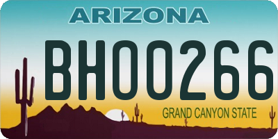 AZ license plate BHO0266