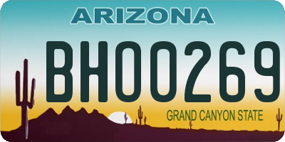 AZ license plate BHO0269