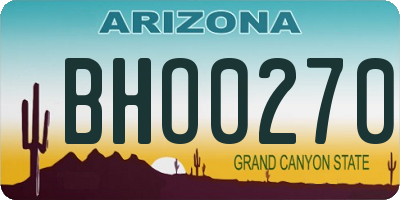 AZ license plate BHO0270