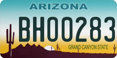 AZ license plate BHO0283