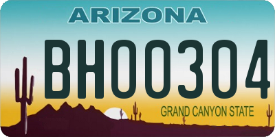 AZ license plate BHO0304