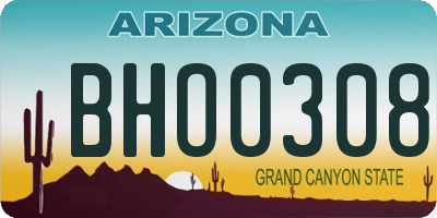 AZ license plate BHO0308