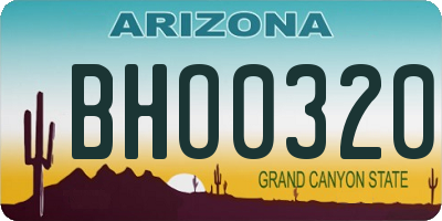 AZ license plate BHO0320