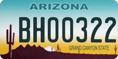 AZ license plate BHO0322