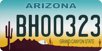 AZ license plate BHO0323