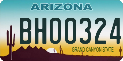 AZ license plate BHO0324