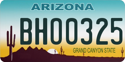 AZ license plate BHO0325