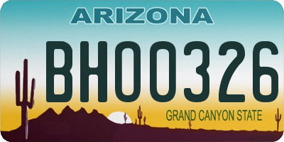 AZ license plate BHO0326
