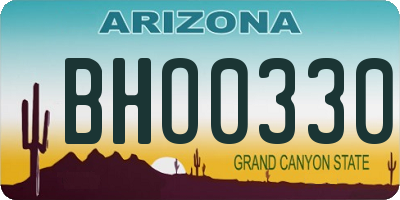 AZ license plate BHO0330