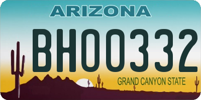 AZ license plate BHO0332