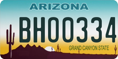 AZ license plate BHO0334