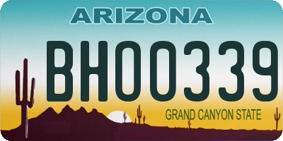 AZ license plate BHO0339