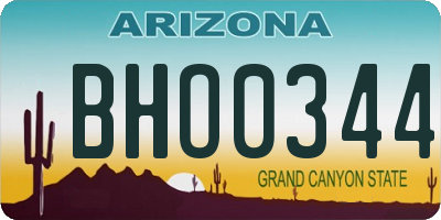 AZ license plate BHO0344