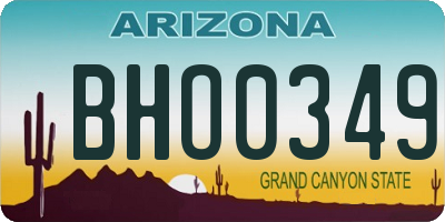 AZ license plate BHO0349