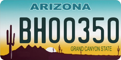 AZ license plate BHO0350