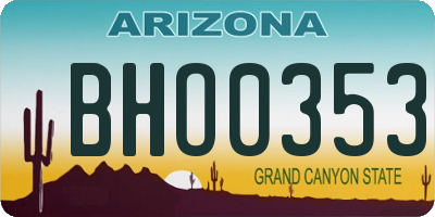 AZ license plate BHO0353