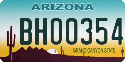 AZ license plate BHO0354