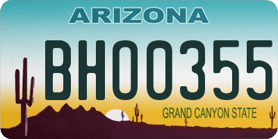 AZ license plate BHO0355
