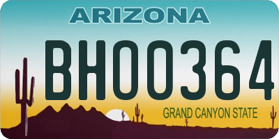 AZ license plate BHO0364