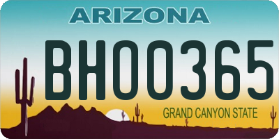 AZ license plate BHO0365