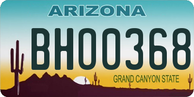 AZ license plate BHO0368