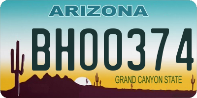 AZ license plate BHO0374