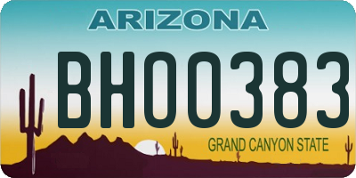 AZ license plate BHO0383