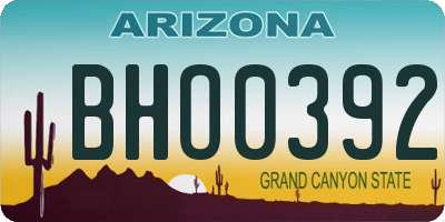 AZ license plate BHO0392