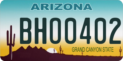 AZ license plate BHO0402