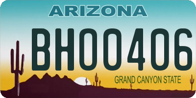 AZ license plate BHO0406