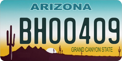 AZ license plate BHO0409