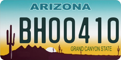 AZ license plate BHO0410