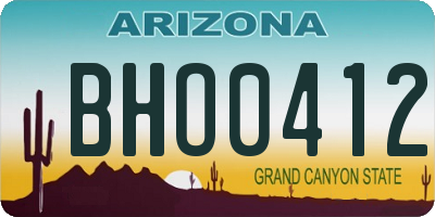 AZ license plate BHO0412